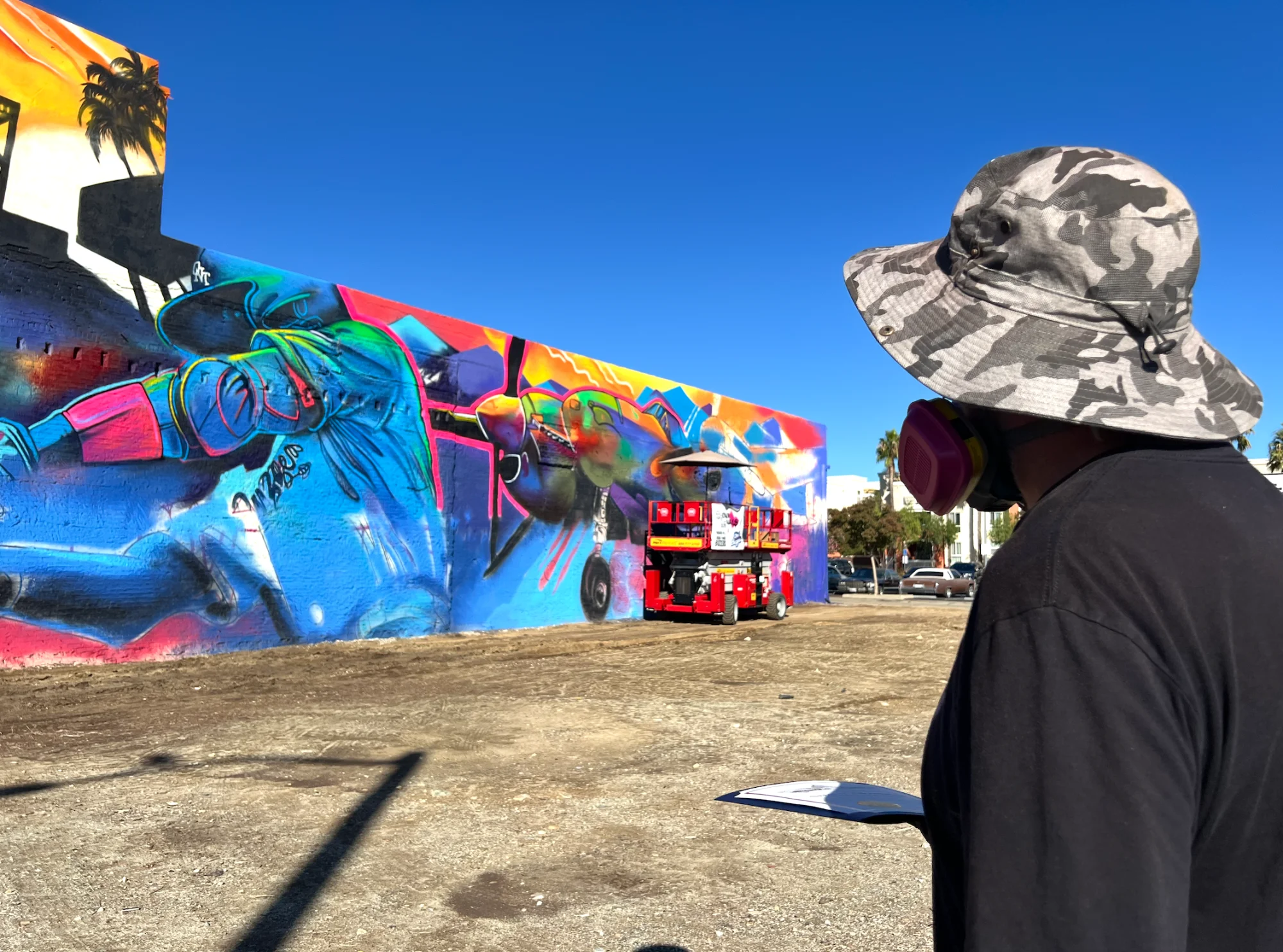 JEKS painting at night