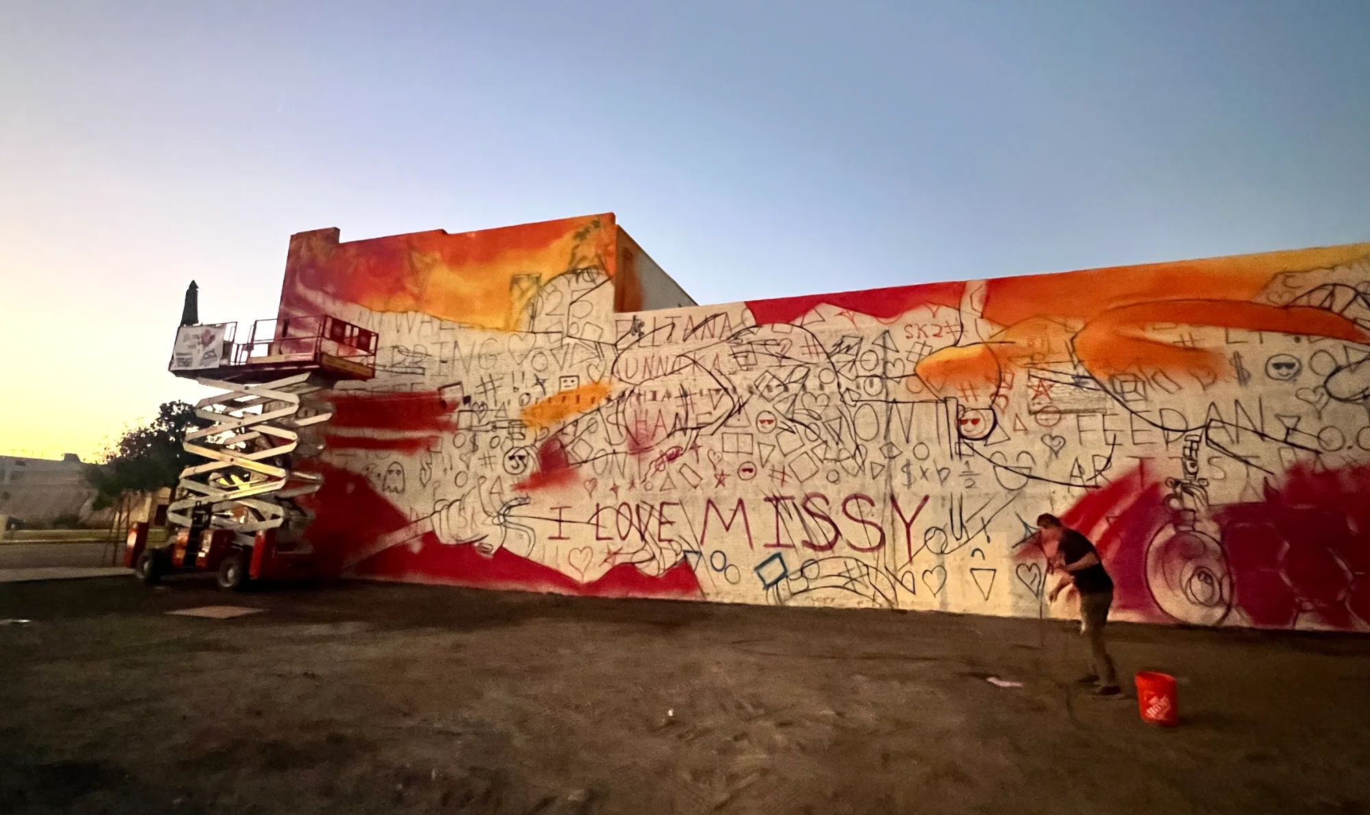 Community kids at mural